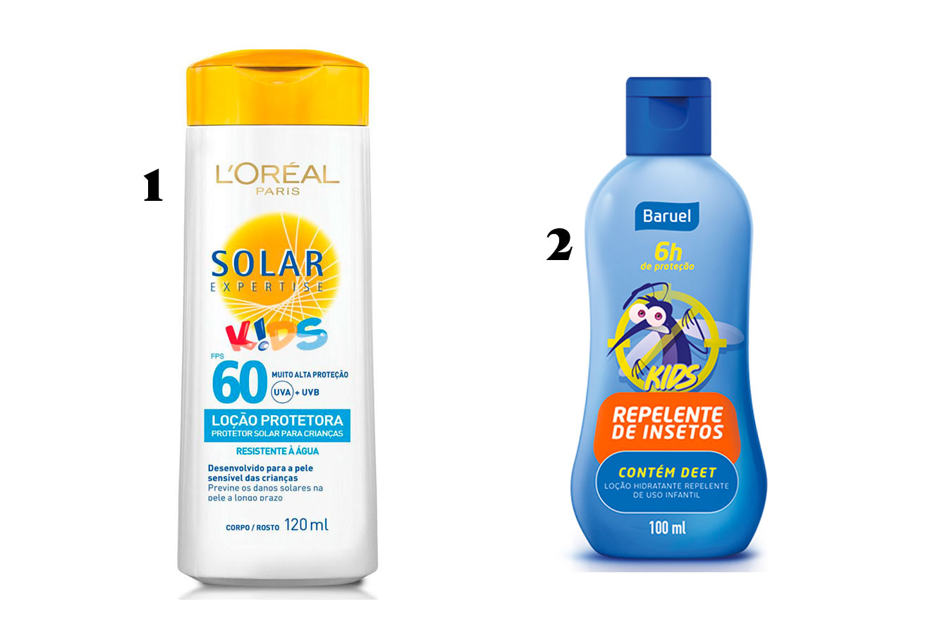 Protetor solar e repelentes