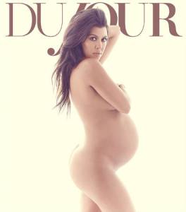 Kourtney Kardashian grávida na capa da DuJour