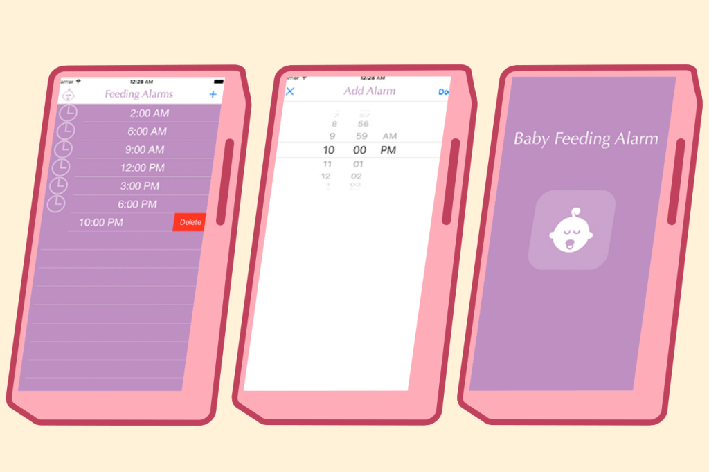 app Baby feeding alarm