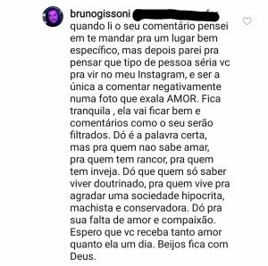 Bruno Gissoni rebate seguidora que disse que tem dó da filha dele