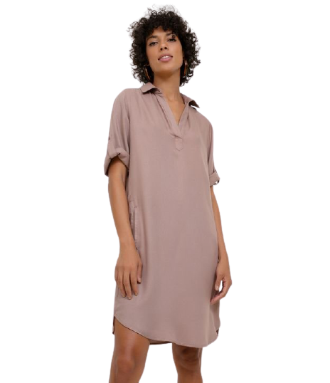 Vestido-liso-bege-para-gestante