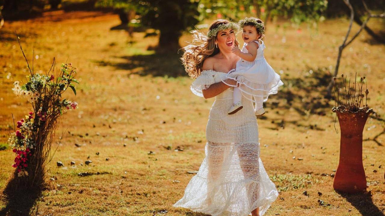 Fernanda Freitas e a filha Liz