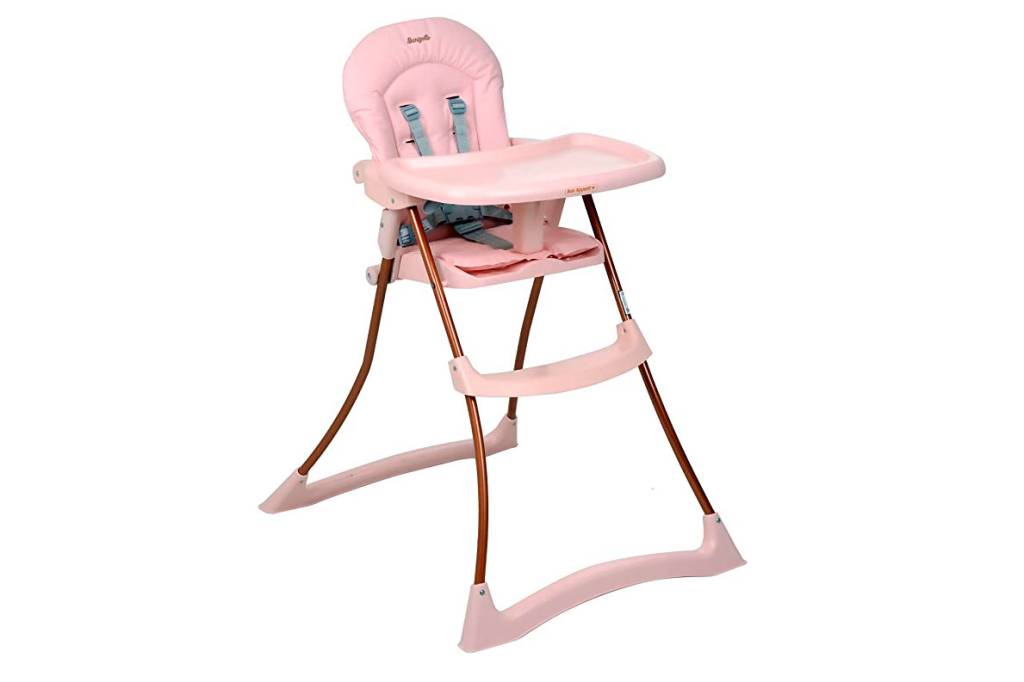 cadeira-alimentacao-rosa-amazon Cadeira de alimentação infantil toda rosa, até os pés.