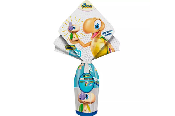 ovo-de-pascoa-tortuguita-arcor ovo de Páscoa infantil com embalagem colorida e desenhos da personagem Tortuguita