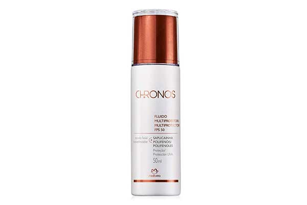 Fluido-multiprotetor-Chronos-FPS-50-Natura frasco arredondado com tampa