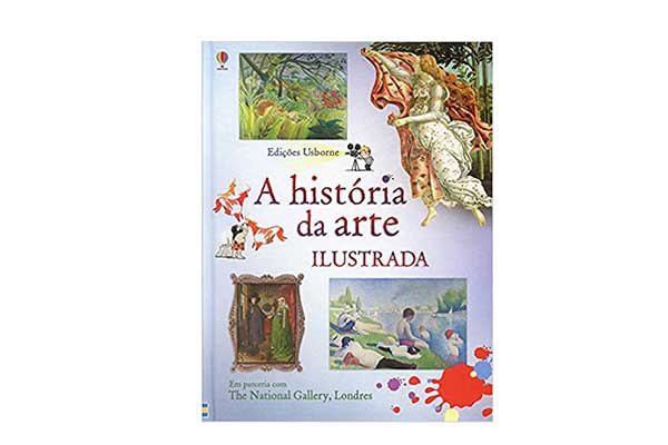 capa de livro com ilustrações de quatro obras de arte