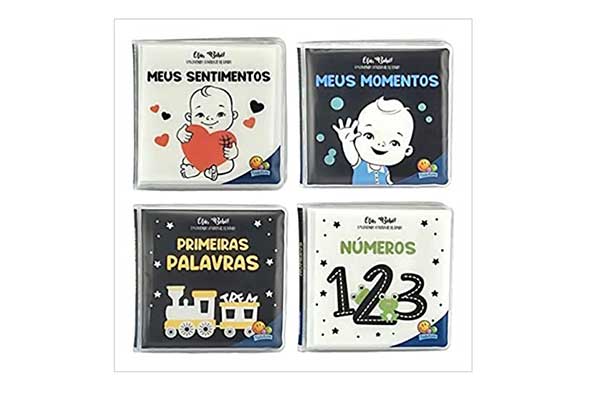 capa de quatro livros infantis de plástico