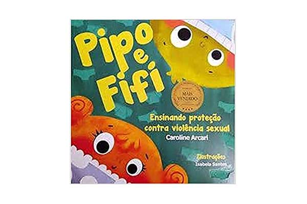 capa do livro Pipo e Fifi. Ensinado Proteção Contra a Violência Sexual na Infância com a ilustração da parte de cima do rosto de dois bichinhos