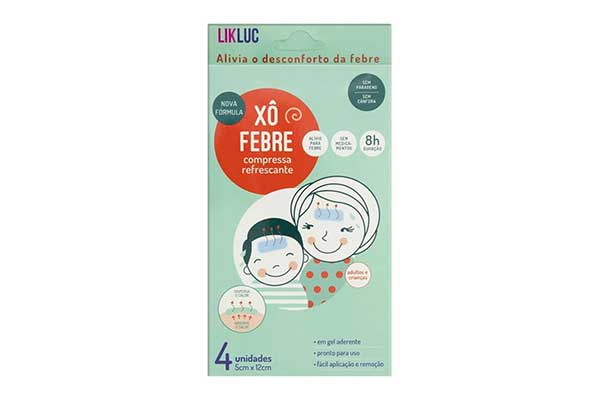 Xô-Febre caixa retangular fina de papel com a ilustração dos rostos de uma criança e de uma mulher sorrindo