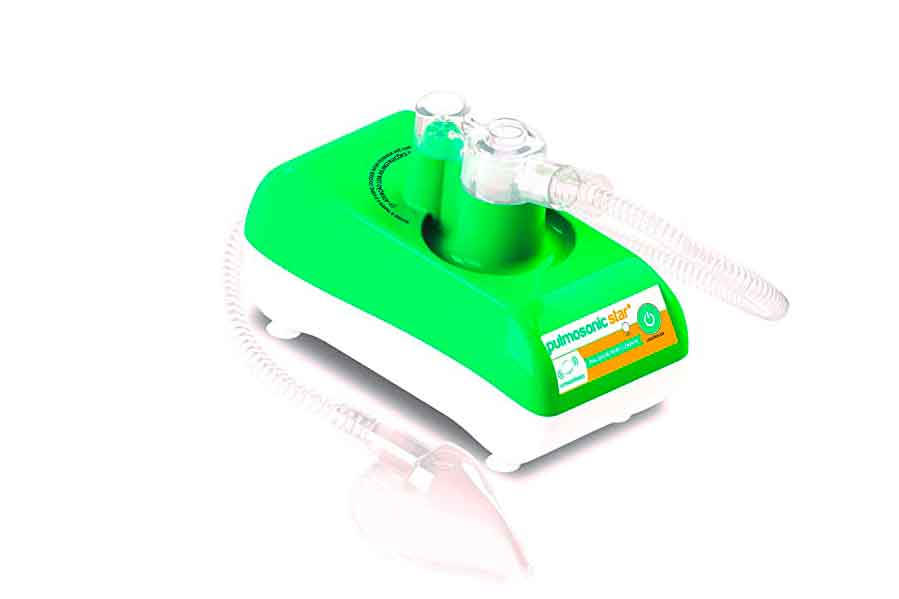 Inalador pulmosonic verde e branco