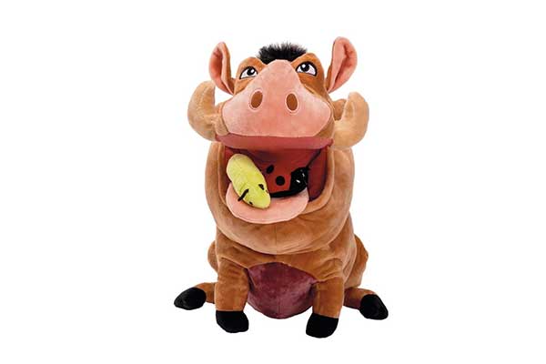 bichinho de pelúcia do personagem Pumba, javali de O Rei Leão, da Disney